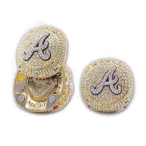 Anillo de Campeonato de los Atlanta Braves, Aleación de Oro, Diseño de Letra A, Engaste de Bisel, Joyería, Regalo - Product Image 5