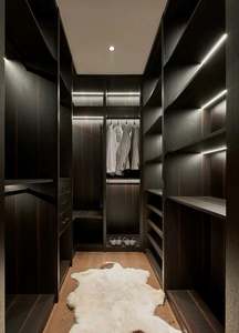 Armoire contemporaine en bois aluminium ensemble de meubles de chambre à coucher en bois armoire personnalisée vestiaire ambulant - Product Image 2