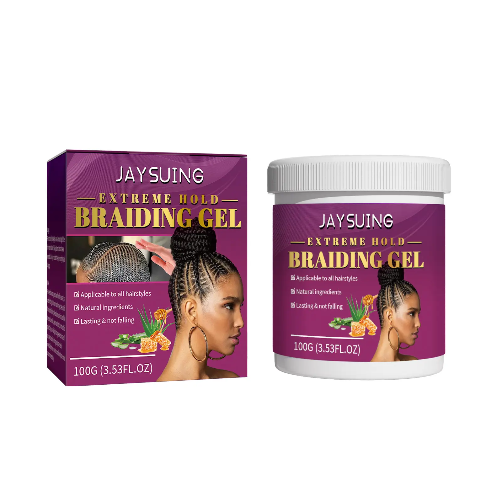 JAYSUING Best Selling Braiding Gel Extra Hold Strong Hold Styling Gel 100g