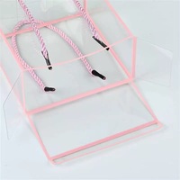 Vente en gros d'emballage pliable de bonbons de mariage boîte cadeau en PVC transparent poignée torsadée boîtes en plastique en PVC carré transparent PP PET