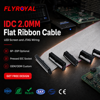 Cable Plano IDC de 2.0mm Gris, FC 6 8 10 12 14 16 20 Pines, Cable Conector IDC Prensado JTAG Personalizado para Pantalla LED