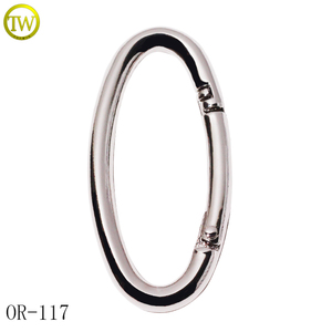 Boucles de <span class=keywords><strong>valise</strong></span> de haute qualité, anneau ovale en métal, vente en gros, boucle à ressort en métal pour sac à main, boucle réglable en métal, <span class=keywords><strong>clip</strong></span> soudé ouvert - Product Image 1