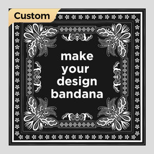Bandana carré en coton 100% blanc et noir, impression de logo personnalisée, vente chaude, tendance, pour <span class=keywords><strong>cadeau</strong></span> - Product Image 1
