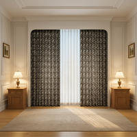 Rideaux occultants de luxe en polyester jacquard américain, isolants thermiques, personnalisables, pour fenêtre française, style moderne, à œillets
