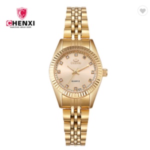 Reloj de Cuarzo CHENXI 004 para Mujer, Dorado y Plateado, Clásico, Elegante, de Lujo, Resistente al Agua, para Dama - Product Image 3