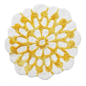 Tapis de bain en coton tufté floral de style américain, écologique et luxueux, le plus doux, antidérapant, attrayant, fabriqué à la machine - Product Image 1