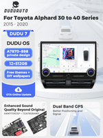 DUDUAUTO DUDU7 A7870 AKM7739 DSP QLED Unidad Principal de 15.6 Pulgadas para Toyota Alphard 30 Convertible a 40 2015-2020