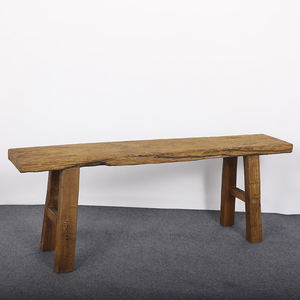 Banc long en bois vieilli, aspect naturel, rustique, simple, pour salon, banc en bois - Product Image 5