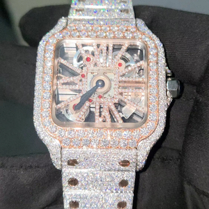 Reloj de Lujo con Diamantes Cuadrados de Claridad VVS, Movimiento de Cuarzo, Correa de Acero Inoxidable, Estilo Ejecutivo - Product Image 2