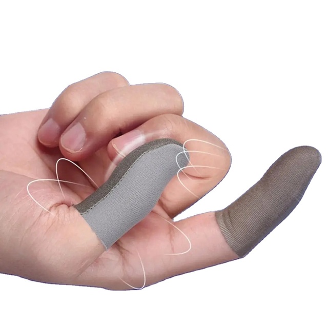 Wholesales 3D Touch Screen Metallic Knitted Finger Covers Mobile Game PUBG Nano-silver Fiber Anti-Sweat High Sensitivity Thumb