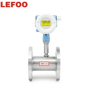 LEFOO Flange Connection Turbine Sensor Flow Meter Digital Smart Water Flow Meter Oem Rs485 Oxygen Oil Milk Turbine Flow Meter