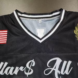Chemises de Football recadrées pour femmes personnalisées pures Y2k numéro graphique t-shirts surdimensionnés col en V demi manches maille maillot de Football t-shirt hauts - Product Image 5
