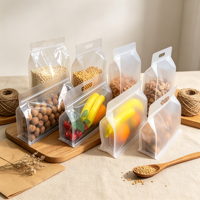 Sachets Ziplock Givrés Transparents Multi-Tailles à Huit Soudures Latérales avec Poignée pour Emballage de Fruits Secs, Grains et Aliments – Vente en Gros