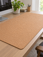 Tapis de bureau en liège souple, surface lisse, tapis de bureau antidérapant, tapis naturel pour ordinateur portable, pour écrire, dessiner, bureau à domicile