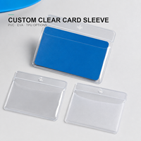 Porte-cartes PVC personnalisé transparent avec dos givré, pochette pour cartes bancaires à chargement par le haut, trou de suspension, impression OEM