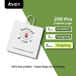 Customizable Recycled Luxury Logo Paper Bag for Packaging Shopping Wedding Gifts Classic for Household Restaurant Supermarkets