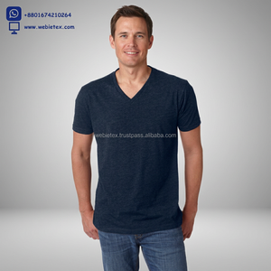 เสื้อยืดคอกว้างผู้ชาย ผ้าฝ้าย 100% แขนสั้น ไม่มีลาย บริการ OEM ป้องกันการหดตัวและป้องกันการเป็นขุย ผลิตในบังกลาเทศ - Product Image 2