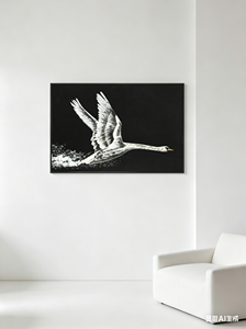 Tableau mural cygne noir et blanc Zen, peinture sur toile d'oiseau en vol, <span class=keywords><strong>affiche</strong></span> animale minimaliste moderne pour la décoration de la maison et du bureau - Product Image 4