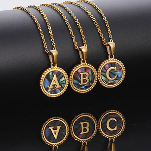 Collana con Ciondolo a Lettera di Tendenza, Placcata in <span class=keywords><strong>Oro</strong></span> 18k, in Acciaio Inossidabile, Gioielleria Raffinata - Product Image 4
