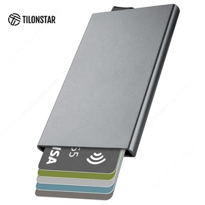 <span class=keywords><strong>Porte</strong></span>-cartes de visite en métal pour hommes, portefeuille pour gravure Laser, portefeuille Rfid <span class=keywords><strong>porte</strong></span>-cartes de crédit - Product Image 2