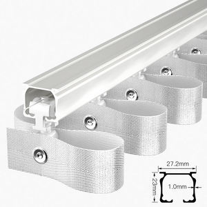 Rail de rideau à plis ondulés pour la décoration intérieure, en métal aluminium, avec accessoires de ruban et de glissières - Product Image 6