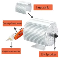 Moteur BLDC sans balais 72V 3000W pour trottinette électrique avec dissipateur thermique MY1020, moteur 48V 2000W pour trottinette électrique, vélo électrique, moto