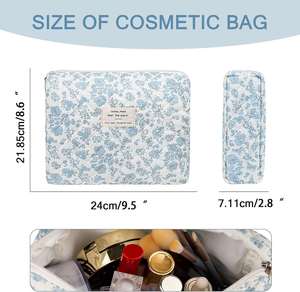 Custom <b>Makeup</b> Bag Women Quilted Cosmetic Organizer Bag Travel Toiletry Pouch Large Capacity <b>Makeup</b> Storage <b>Case</b> OEM Wholesale - Product Image 2