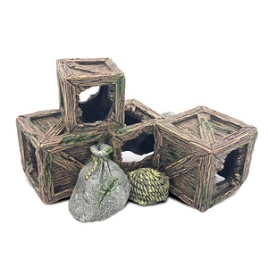 Décor d'aquarium en résine cassé, figurines carrées, ornements, décoration, aménagement paysager marin - Product Image 5