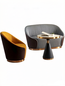 Juego de Mesa y Sillas Ovaladas de Madera y Hierro Ecológico Moderno, 2 Sillas Ahorradoras de Espacio, para Hogar, <span class=keywords><strong>Restaurante</strong></span>, Cafetería, Hotel, Gimnasio, Exterior, Duradero - Product Image 1
