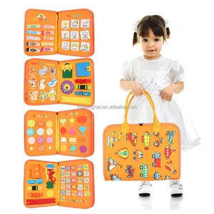 Toddlers Busy Book Felt Busy Board Basic Skills Activity Board Montessori Educational Learning Toys free sample