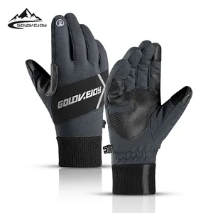 Golovejoy db25 luvas para ciclismo, para o inverno, masculinas, à prova d' água, à prova de vento, fleece, grossa, quente, à prova de água