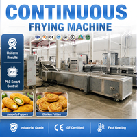 Machine industrielle à frire les galettes de poisson avec courroie à vitesse variable pour une production flexible de snacks à base de fruits de mer