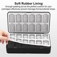 Étui de rangement pour cartes de jeu Nintendo Switch personnalisable, 72 emplacements, 120 emplacements pour cartes Micro SD, coque rigide noire en silicone