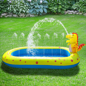Addotron - Fuente Inflable de <span class=keywords><strong>Dinosaurio</strong></span> y Delfín con Aspersor, Tapete de Juego para <span class=keywords><strong>Piscina</strong></span> Infantil, Modelo KL Shark Pool - Product Image 2