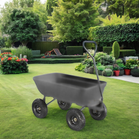 Chariot de jardin Outil de jardin pour l'extérieur Brouette à cadre en acier renforcé en plastique robuste Capacité de 600 livres