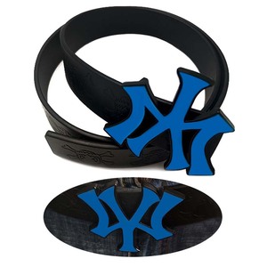 Hebilla de Metal Esmaltada Azul Personalizada, Hebilla de Vaquero Occidental de Lujo, Técnica de Fundición y Plateado, con Logotipo de Letra Personalizada, <span class=keywords><strong>Yogoo</strong></span> BB-1252 - Product Image 1