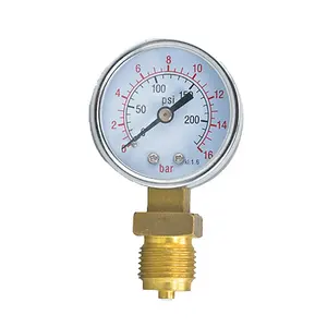 Factory Price 40mm 50mm 63mm Bottom Mounting Pool And Spa Filter Pressure Gauge Black Case