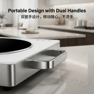 Table de cuisson électrique portable en céramique, compatible avec toutes les casseroles, cuisinière infrarouge à contrôle précis, pour fondue, barbecue, cuisine de fête, appareil électroménager - Product Image 4