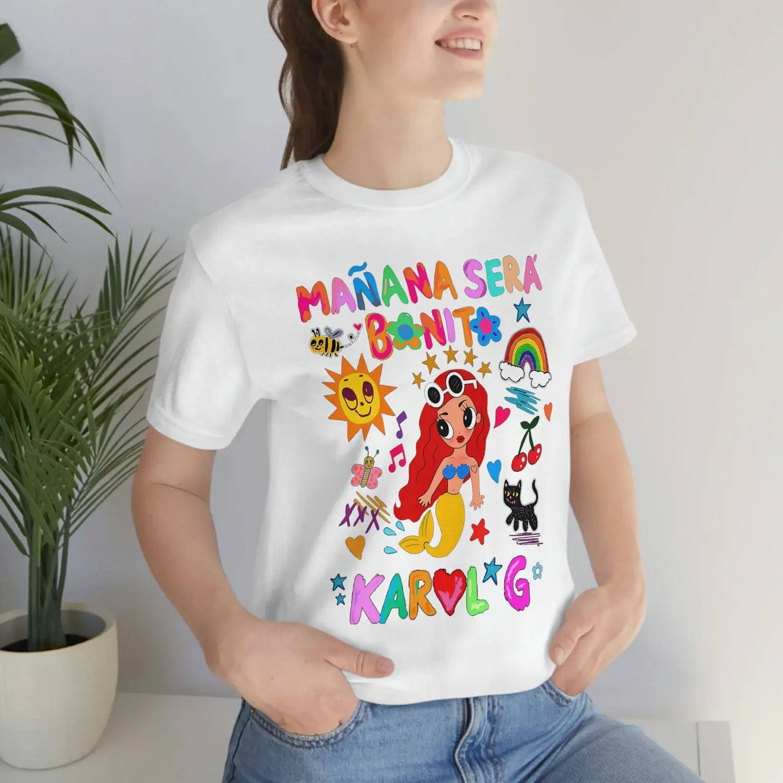 Custom Singer Music Karol Bichota Manana Sera Bonito and Heart Tattoo T-Shirt Gift For Women and Man Unisex Shirts