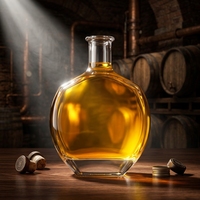Bottiglia in Vetro Sfaccettato Extra Flint da 700ml 750ml con Tappo in Sughero per Liquori, Vodka e Whisky