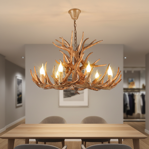 Lustre moderne en fer forgé avec pampilles en résine, suspension réglable en métal pour la maison, le hall d'hôtel, le <span class=keywords><strong>restaurant</strong></span>, blanc chaud - Product Image 2