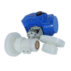 Válvula de Bola Motorizada AC con Brida DIN ANSI para Productos Químicos, Alcohol, Sales, Álcalis, Modelo 05, PVDF - Product Image 4