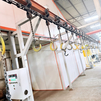 Ligne de production de peinture en poudre automatique avec système intégré de sablage et de séchage, systèmes clés en main pour la finition des métaux