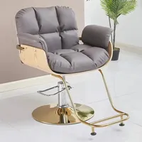 Chaise de Barbier Dorée Réglable JIYOU 2023 - Mobilier de Salon de Coiffure Moderne pour Salons de Beauté et Barbiers - Vente Chaude en Usine