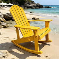 Chaise à bascule Adirondack en plastique imitation bois pour patio, mobilier de jardin extérieur, chaises à bascule en plastique pour patio