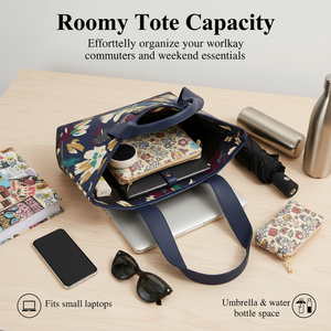 Sac fourre-tout en <span class=keywords><strong>cuir</strong></span> PU à motif floral vintage personnalisé Royal Fair, sac à main pour le week-end, le brunch, le bureau, le travail, sac de tous les jours pour femmes - Product Image 3
