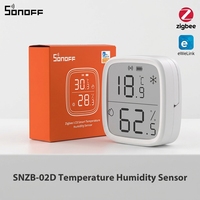 Capteur d'humidité et de température intelligent SONOFF SNZB-02D Zigbee avec écran LCD, fonctionne avec Alexa et Google Home via un hub Zigbee