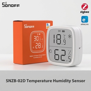 Capteur d'humidité et de température intelligent SONOFF SNZB-02D Zigbee avec écran LCD, fonctionne avec <span class=keywords><strong>Alexa</strong></span> et Google Home via un hub Zigbee - Product Image 1