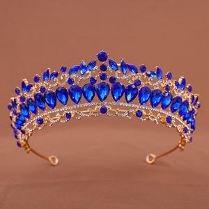 Bandeau de mariage couleur or baroque cristal couronnes de mariée diadèmes bijoux de cheveux accessoires femmes <span class=keywords><strong>strass</strong></span> chapeaux reine diadème - Product Image 3