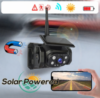 Caméra de recul solaire sans fil à fixation magnétique 9600mAh 1080P AI BSD Portée 50m Vue avant et arrière IP67 pour remorque et camping-car iOS Android
